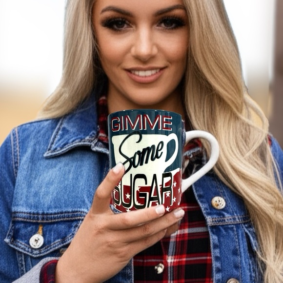 Cracker Barrel Collectible Ceramic Mug Give Me Some Sugar American Theme USA - Picture 2 of 8